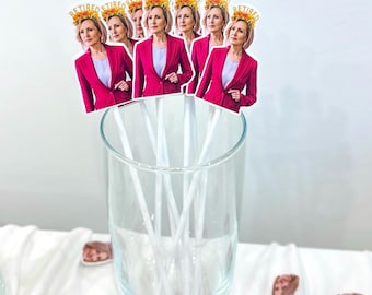 Personalized Face Drink Stirrers - Retirement Party Cocktail Decor