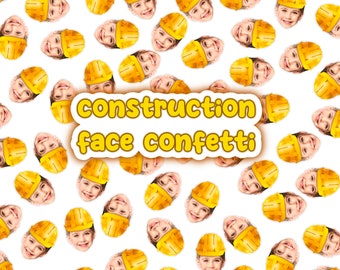 Construction Theme Face Confetti / Construction Birthday Party Decorations / Construction Ornament