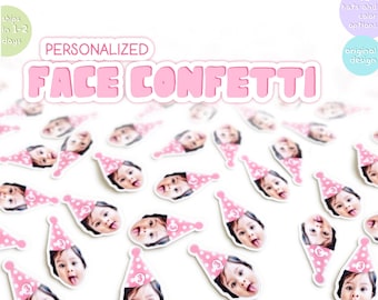 Custom Face Photo Confetti - Personalized Birthday Confetti - 1st, 2nd, 3rd, 21st,30th,40th Birthday Party
