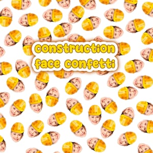Bouwthema gezichtsconfetti / bouw verjaardagsfeestje decoraties / bouwornament