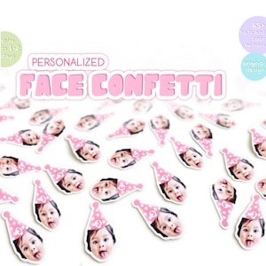Aangepaste gezicht foto confetti, gepersonaliseerde confetti, bruids douche confetti, afstuderen confetti, vrijgezellenfeest confetti, verjaardag confetti