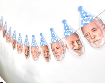 Custom Face 90th Birthday Banner - Happy 90th Birthday Bunting - Funny 90th Birthday Decorations