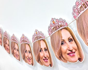 Personalisierte Gesicht Ruhestand Banner - Glückliche Ruhestand Girlande - Büro-Party-Dekor - Ruhestand Party Dekorationen für Frauen