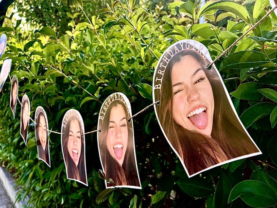 Custom Face Photo Banner,  Personalized Birthday Banner, Customized Party Decor