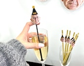 Custom Face Drink Stirrers - 100th Birthday Cocktail Stirrer - 100th Birthday Party  Decorations