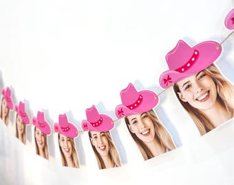 Custom Cowgirl Face Banner - Western Bachelorette Party Bunting
