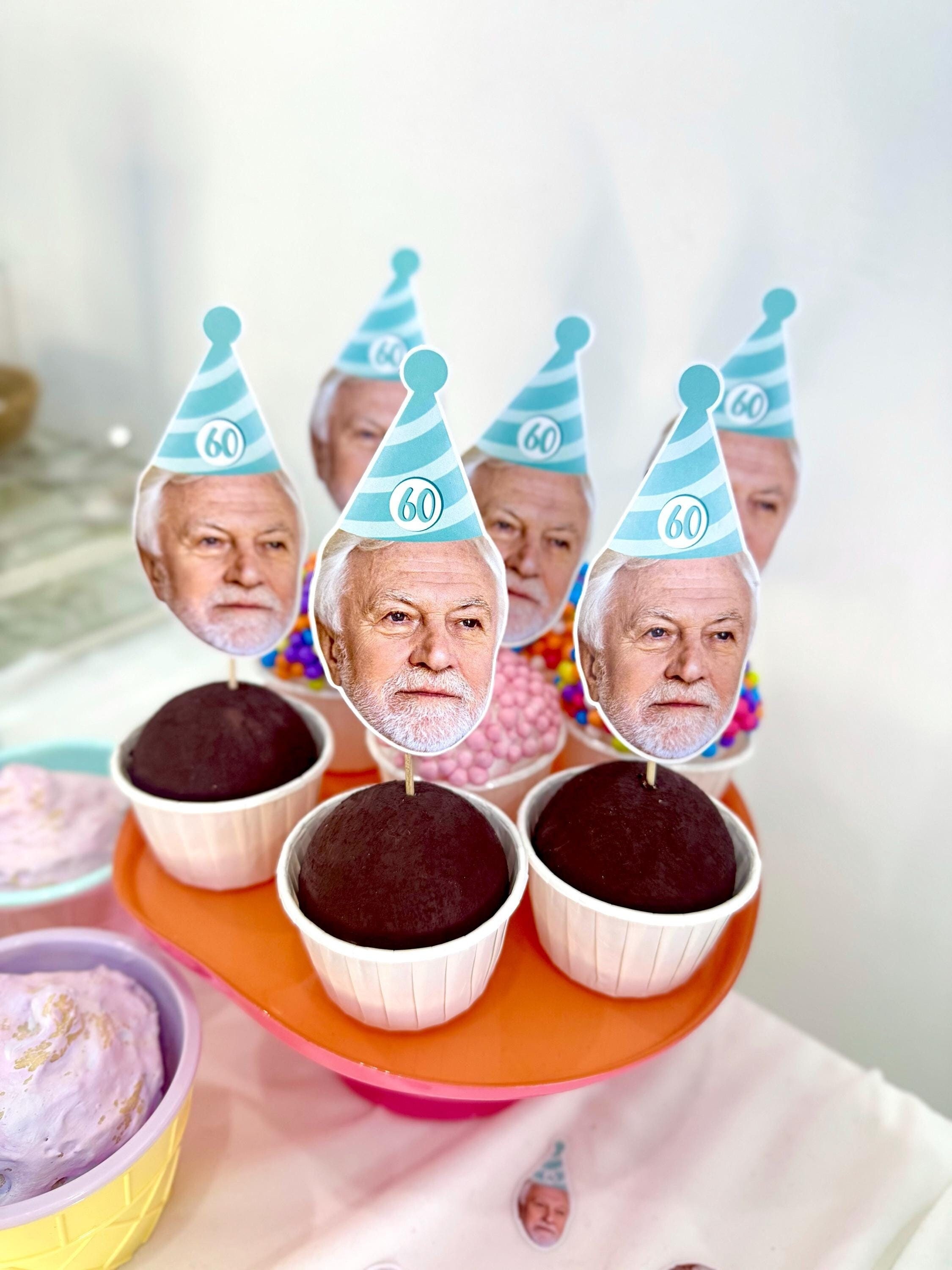 Rsstarxi Cupcake-Topper Zum 60. Geburtstag – 30 Stück, Bedruckter Karton, Verschiedene Motive