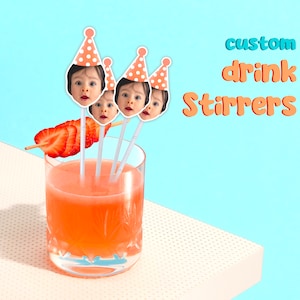 Face Drink Stirrers / Custom Cocktail Stirrers / Bachelorette Party Decorations / 40th, 50th, 60th, 70th