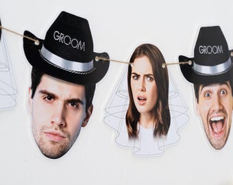 Personalized Face Bunting  - Funny Bachelorette Party Decorations - 1st, 21st, 30th, 40th, 50th, 60th, 70th Birthday