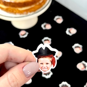 Confete de festa pirata com rosto personalizado - Confete de aniversário com tema de pirata - 2º, 3º, 4º, 5º, 6º aniversário - Decoração de festa infantil