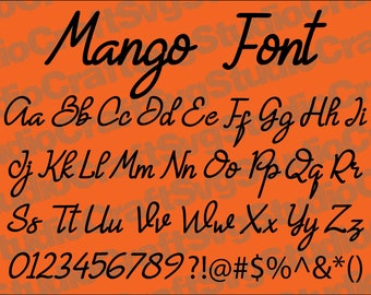 MANGO FONT SVG, Mango Alphabet Svg, Digital Download, Font Svg, Mango Sky Svg, Alphabet Svg, Instant Download, Calligraphy Font Svg, Font