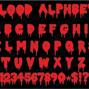 BLOOD ALPHABET SVG, Blood Font Svg, Instant Download, Horror Font Svg, Digital Download, Horror Alphabet Svg, Hallowen Font Svg, Blood Svg