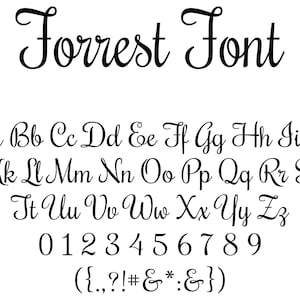 Fonte Forrest, fonte Script, fonte cursiva, fonte manuscrita, fonte de caligrafia, moderna, fonte para Cricut, fonte Procreate, fonte Canva, fonte estética.