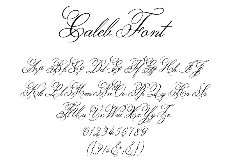 Caleb Font, Script Font, Cursive Font, Handwritten Font, Calligraphy