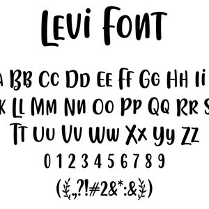 Levi  Font Files,SVG Sillhoutte,Sans Serif SVG, Svg Files For Cricut,Monogram Svg,Monogram Cricut, Instant Download, JPG, Png, Svg