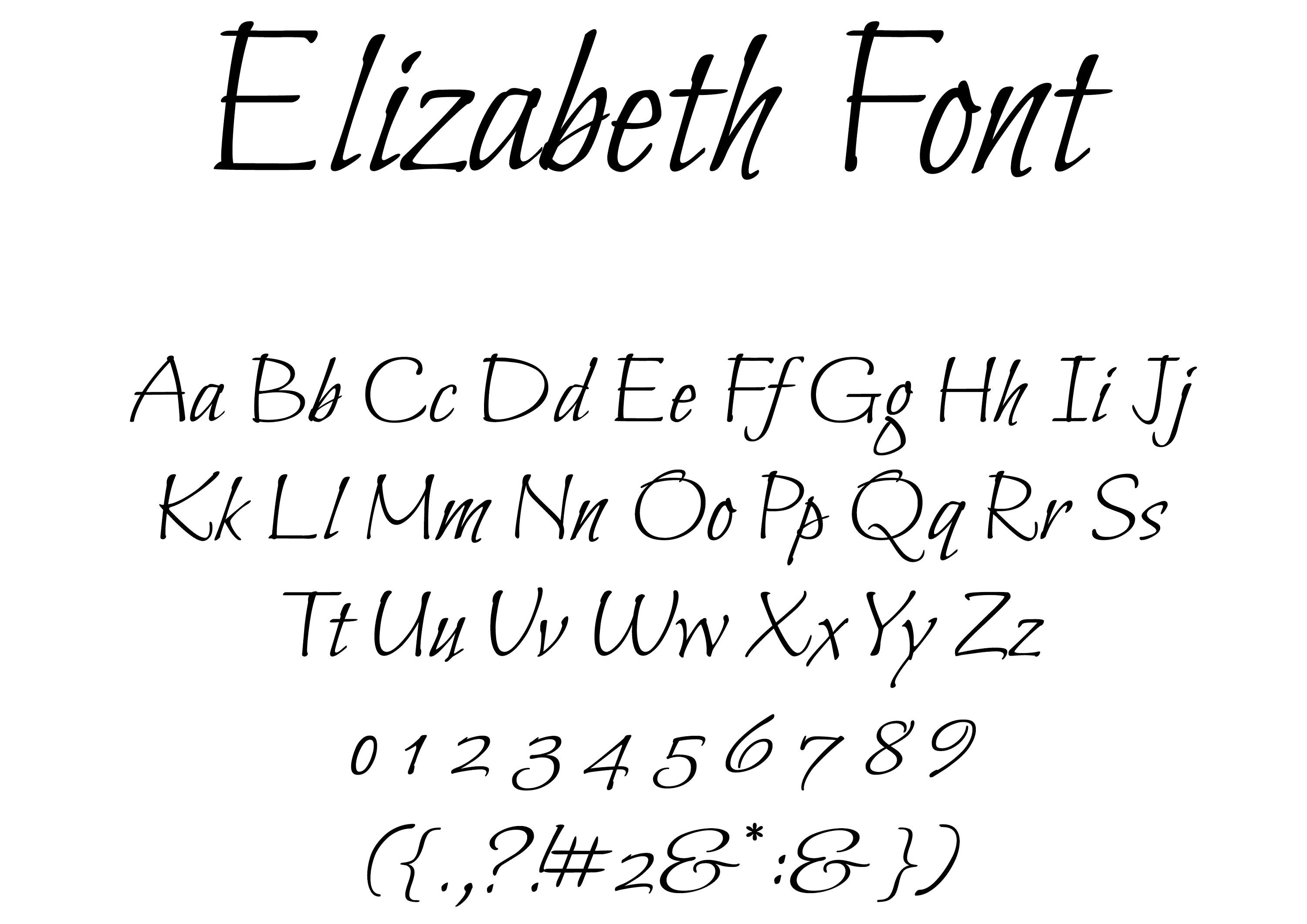 Elizabeth Script Elizabeth R Font