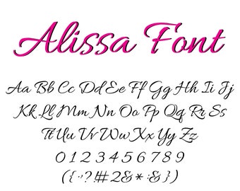 Alissa Font - Handwritten Script Font, Cricut Fonts, Procreate Font, Retro Font, Modern Font, Cursive Font, Fonts for Cricut, Goodnotes