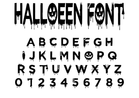 HALLOWEEN FONT, HORROR Font, Halloween Alphabet, Instant Download.