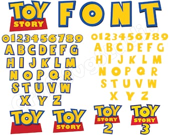 Toy Story FONT SVG, Instant Download, Toy Story Alphabet SVG, Toy Story ClipArt, Toy Story Alphabet Letters and Numbers Svg, Toy Story Svg