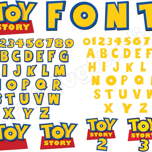 Toy Story FONT SVG, Instant Download, Toy Story Alphabet SVG, Toy Story ClipArt, Toy Story Alphabet Letters and Numbers Svg, Toy Story Svg