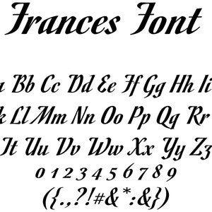 Fonte Frances, fonte script, fonte cursiva, fonte manuscrita, fonte de caligrafia, moderna, fonte para Cricut, fonte Procreate, fonte Canva, fonte estética.