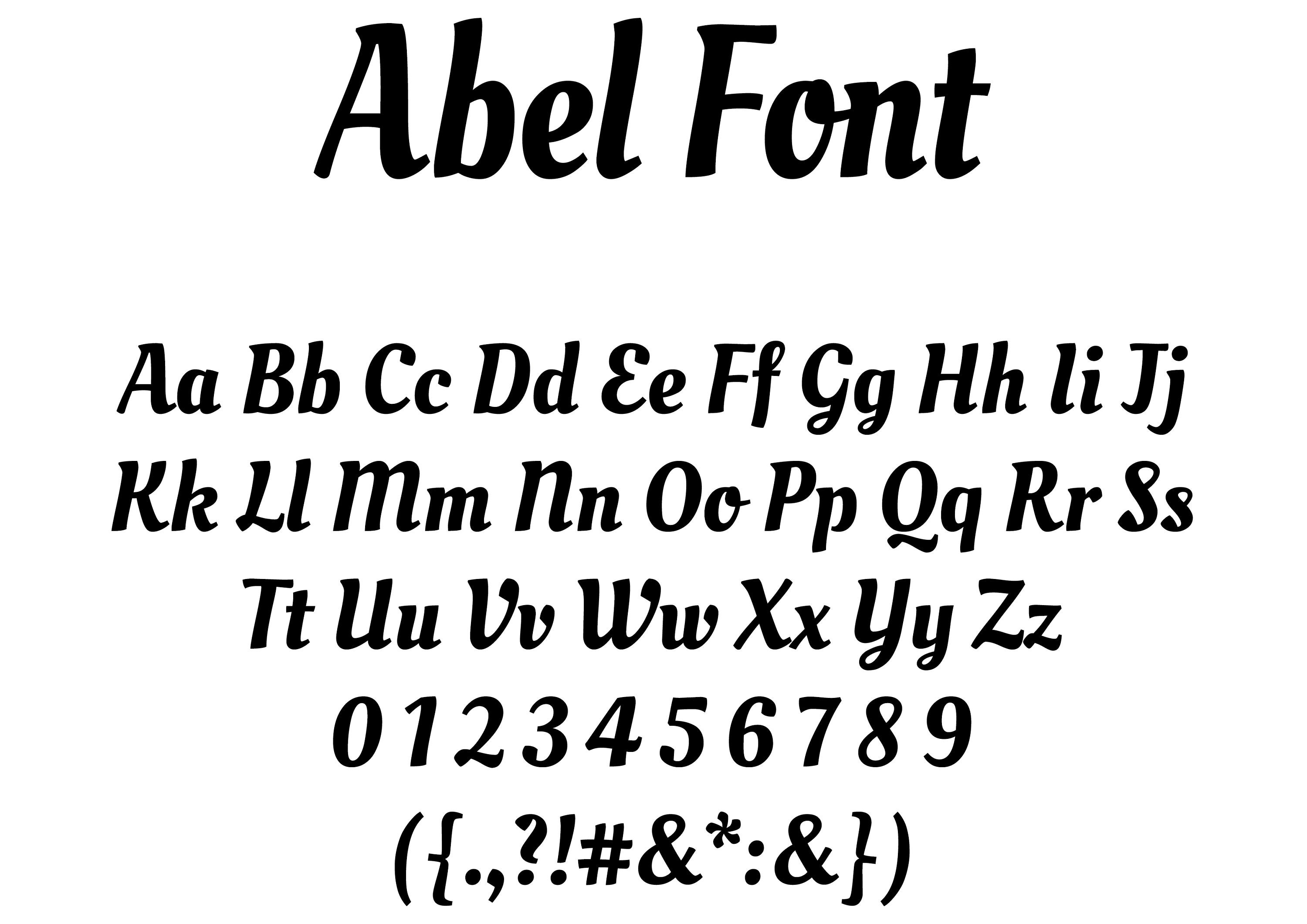 Abel Font, Script Font, Cursive Font, Handwritten Font, Calligraphy ...