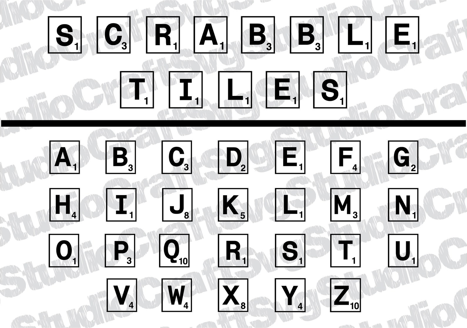 SCRABLLE TILES SVG Scrabble Tiles Clipart Scrabble Letters Etsy
