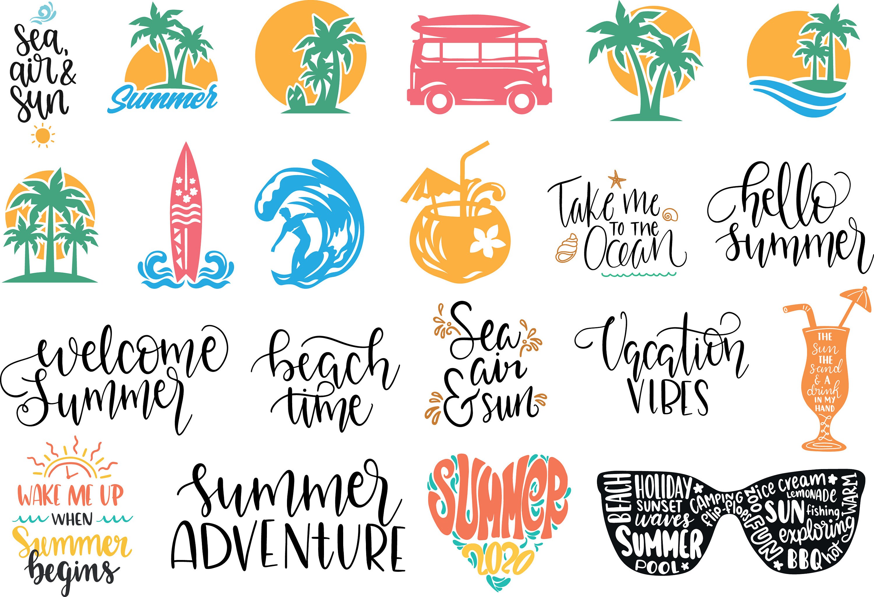Summer Bundle SVG, Summer SVG, Bundle SVG, Beach Svg Bundle, Digital ...