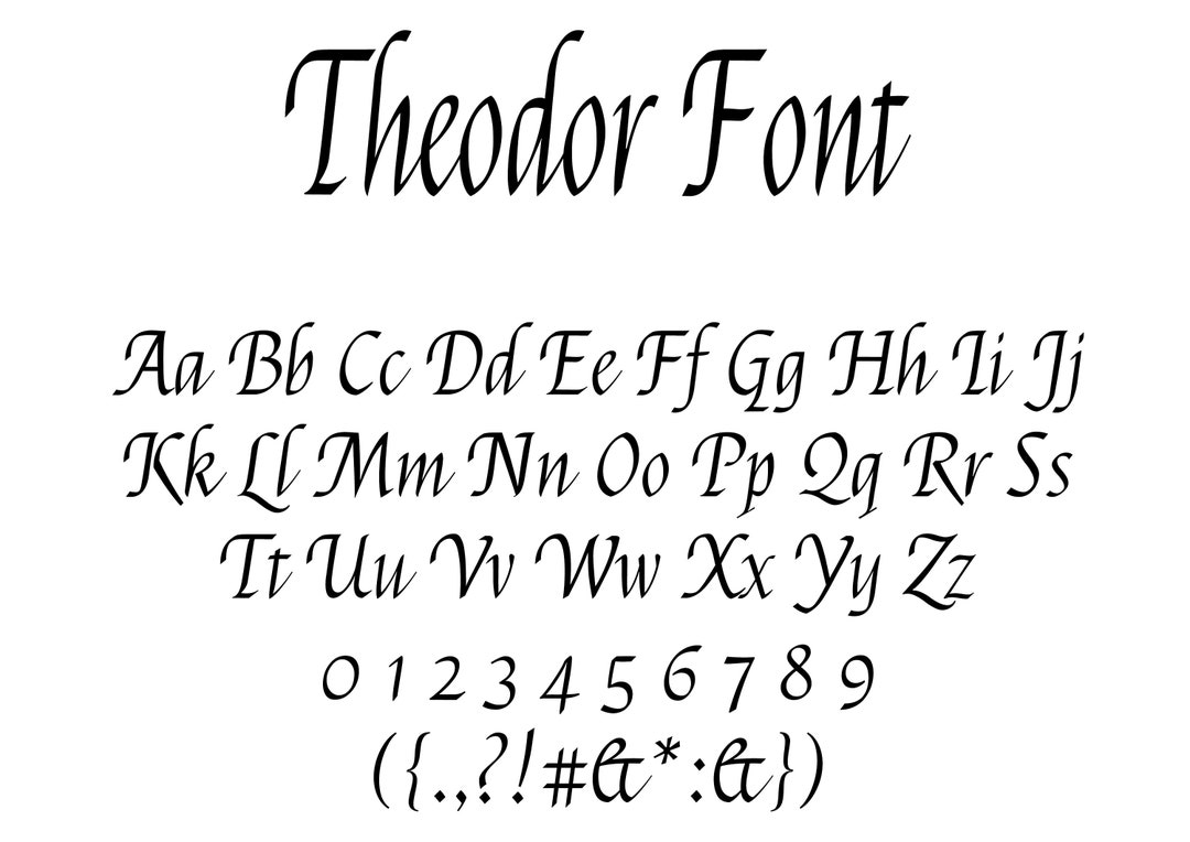 Theodore Lettering Theodor Font, Cursive Font, Canva Font, Procreate Font, Aestethic Font ...