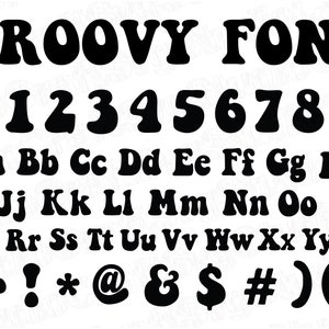 FONTE RETRO SVG, Retro Svg, Fonte Vintage Svg, Groovy Alphabet Svg, Download Digital, Fonte Svg, Groovy Font Svg, Fonte Ttf, Alfabeto Svg, Fonte