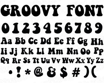 RETRO FONT SVG, Retro Svg, Vintage Font Svg, Groovy Alphabet Svg, Digital Download, Font Svg, Groovy Font Svg, Font Ttf, Alphabet Svg, Font