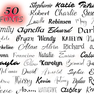 50 Different Fonts SVG, Cursive Fonts SVG,  Fonts For Cricut, Calligraphy Font Svg, Handwritten Font SVG, Fonts bundle svg, Christmas Font