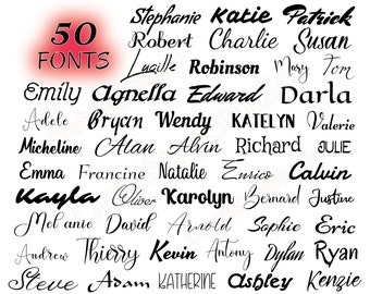 50 Different Fonts SVG, Cursive Fonts SVG, Fonts for Cricut