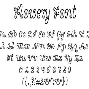 Blumige Schrift - Handgezeichnete Schrift, Handwerkliche Schrift, Cricut Schrift, Procreate Schrift, süße Schrift, Einzigartige Schrift, Dekorative Schrift, Kalligraphie Schrift,