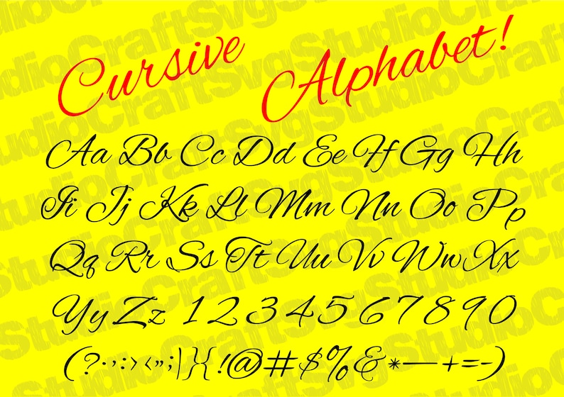 CURSIVE FONT SVG, Cursive Alphabet Svg, Cricut Font, Instant Download ...