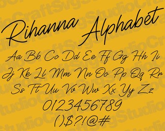 RIHANNA ALPHABET SVG, Schrift für Cricut, Schrift svg, Sofortiger Download, Hochzeitsschrift svg, Kalligraphie Schrift svg, elegante Schrift svg, Alphabet svg