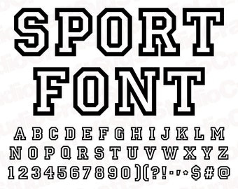 SPORT FONT SVG, Instant Download, Sport Alphabet Svg, Sport Numbers Svg, Athletic Font Svg, Sport Svg, Sport ClipArt, Sport Font Cricut, Svg