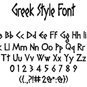 Font in stile greco TTF, SVG, Png, alfabeto, lettere e numeri - Font Cricut, Silhouette, Canva - Download digitale