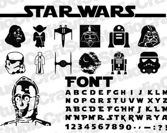 STAR WARS SVG, Star Wars Bundle Svg, Star Wars Font Svg, Star Wars Alphabet Svg, Bundle Svg, Font Svg, Instant Download, Digital Download