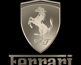 Adesivi in metallo FERRARI Adesivo in nichel Logo adesivo per auto laptop adesivi personalizzati per computer etichetta di lusso in acciaio argento metallizzato