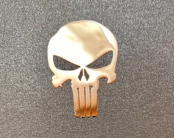 Sticker Punisher Metallic adhesive Logo Sticker car laptop personalized computer etsy stickers steel silver gold metallic paper luxury