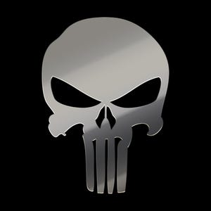 Sticker Punisher Metallic lijm Logo Sticker auto laptop gepersonaliseerde computer etsy stickers staal zilver goud metallic papier luxe