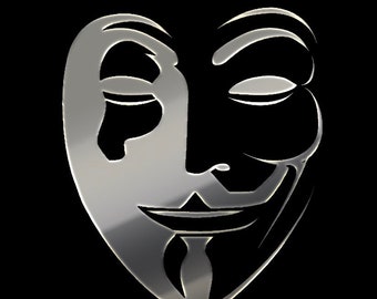 Sticker Anonymous adhesive Hacker Logo Pegatina car  laptop personalised computer etsy stickers steel silver gold  metallic paper luxury