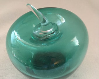 Hand Blown Glass Green Apple