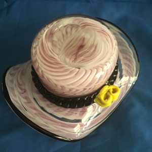 Block Crystal Art Glass Hat “ MARIE “ Mouth-Blown