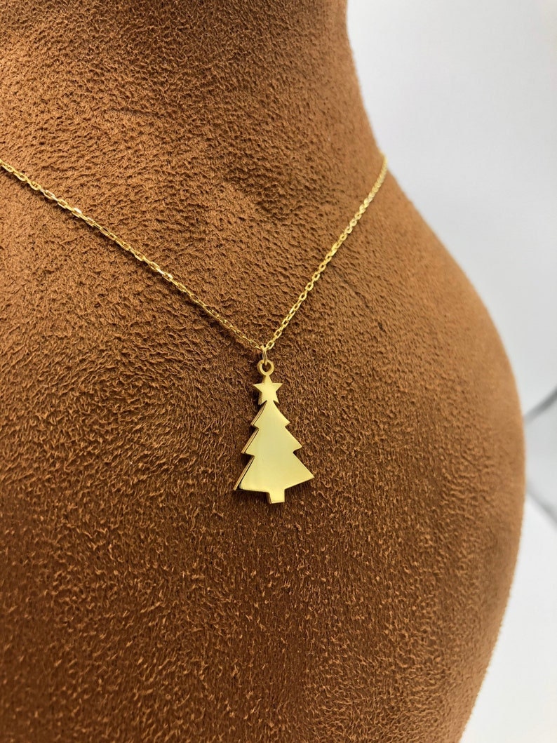 14k Gold Christmas Tree Necklace Best 