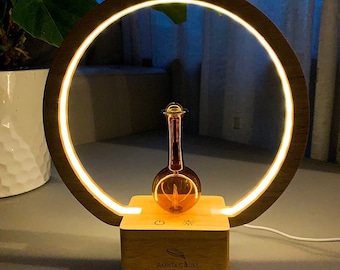 Luna Vernebler Duftstoff für ätherische Öle: Handgefertigtes Holz & mundgeblasenes Glas