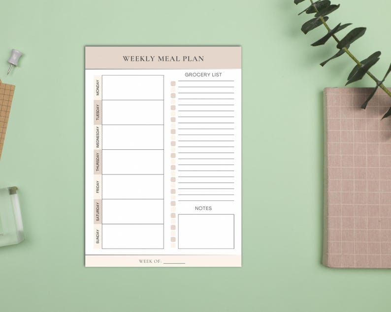 Weekly Family Meal Planner | A4 Printable PDF | Meal Planning & Grocery ...