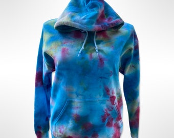 Unisex Medium Ice-Dye Turquotes, Pink & Hooded Sweatshirt | Tie-Dye | Hoodie