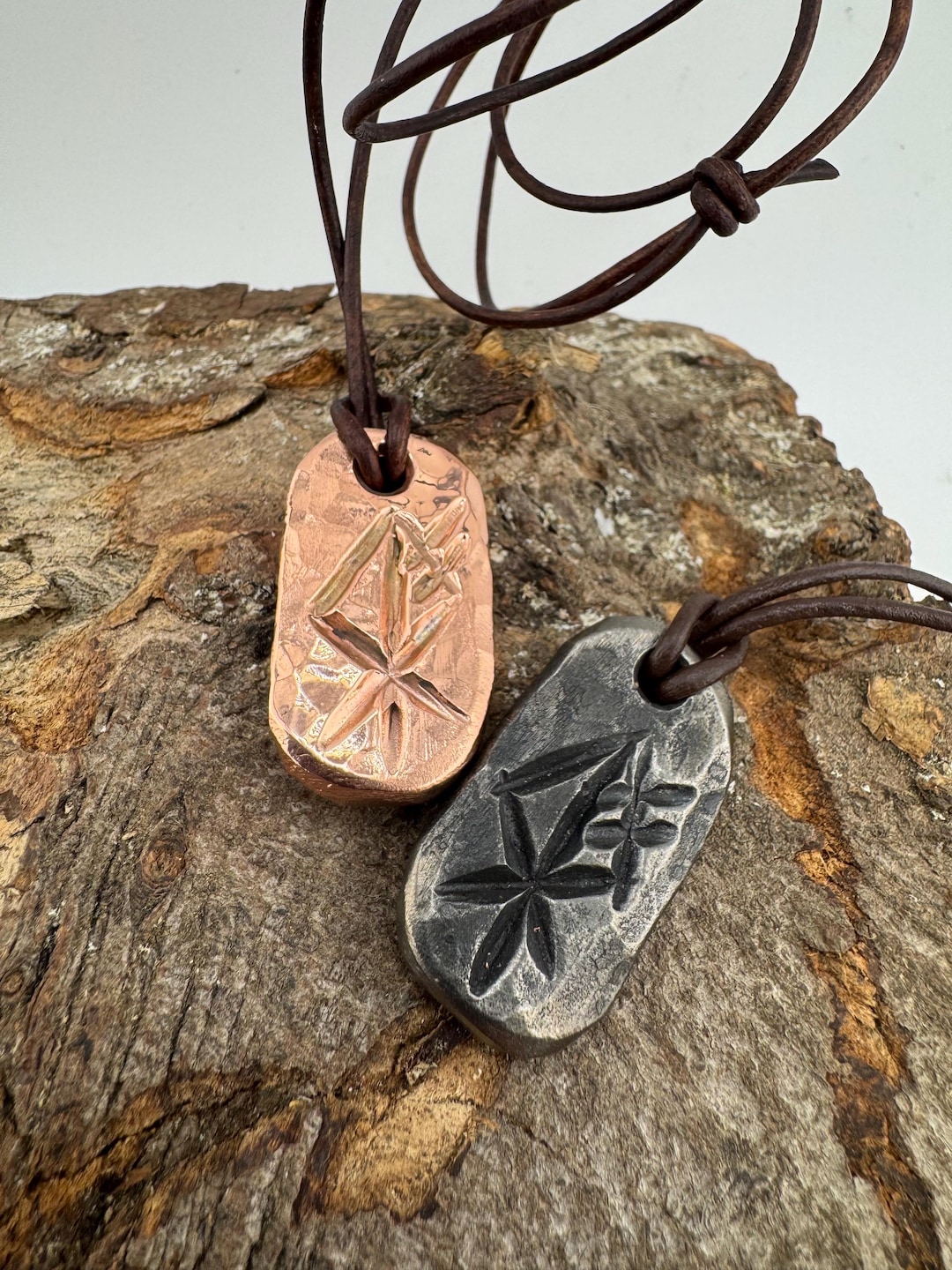 Wolf Bind Rune Pendant, Iron & Copper - Blacksmith Made - Etsy